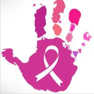 A hand palm with cancer sign